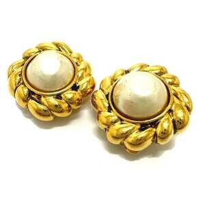 Chanel Earrings Pearl Gold-Tone Metal #208992C43B